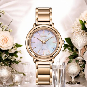 CITIZEN 星辰錶 L系列  光動能錶 珍珠母貝 女錶 手錶-EM1103-86Y