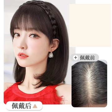 【梨花HaNA】  十秒瞬間造型甜美系編髮瀏海髮箍｜一戴搞定假瀏海+造型