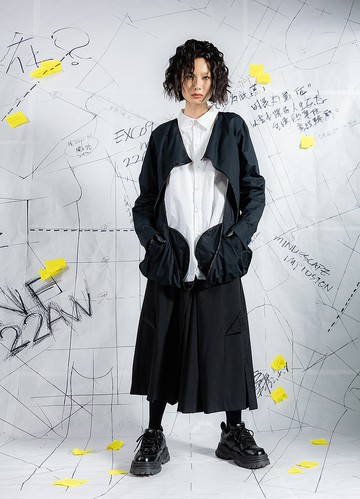 INF 22AW拼色解構擋片襯衫