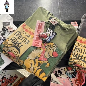 台灣出貨💖女裝品牌剪標尾單專櫃撤回~復古頑皮豹T恤男女大尺碼純棉短袖寬鬆潮