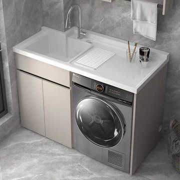 【含稅/免運】 蜂窩鋁洗衣柜洗衣機柜陽臺組合洗衣池臺槽盆面伴侶一體柜切角