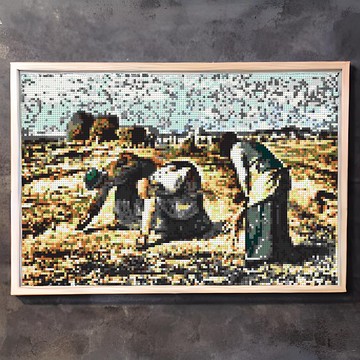 【裝飾】積木名畫掛畫: 拾穗 - 米勒 客製化 gift