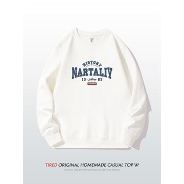 男士圓領衛衣秋冬新款美式vintage潮牌字母印花運動休閑無帽長袖