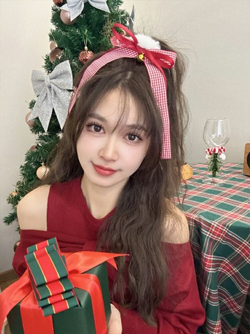 圣誕節發飾蝴蝶結毛絨發圈少女心扎頭發繩雙馬尾橡皮筋秋冬款發圈