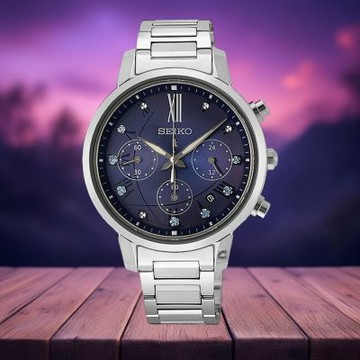 SEIKO 精工 LUKIA 夏夜星辰太陽能計時女錶_SK040 V175-0FC0B/SSC921J1