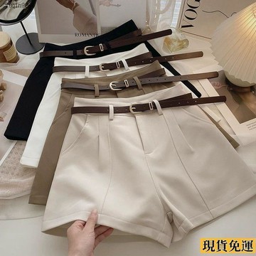 ✨限時下殺✨ 大碼胖mm休閒短褲女2025春季新款港味復古簡約外穿高腰a字闊腿褲