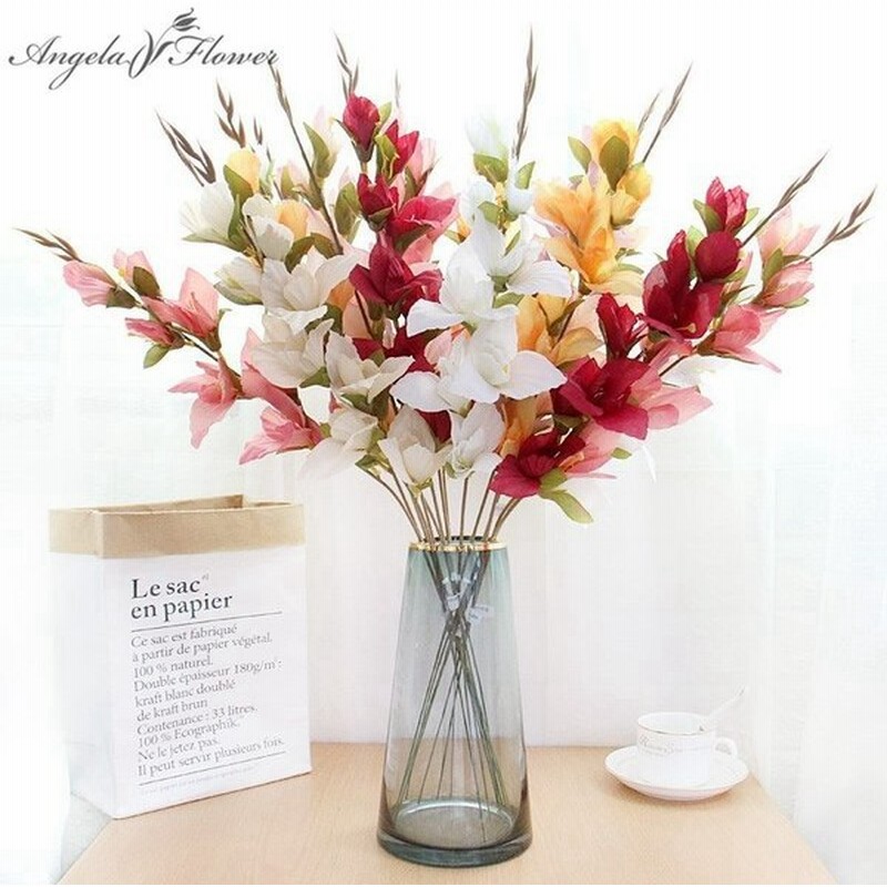 アートフラワー 造花 グラジオラス 65cm 5本 花束 フラワーアレンジメント ブーケ 通販 Lineポイント最大get Lineショッピング
