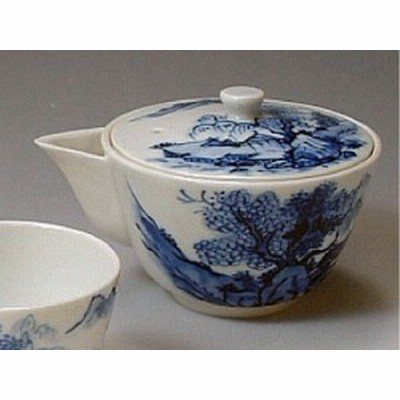 【送料無料】 京焼 清水焼 茶器 宝瓶 染山水