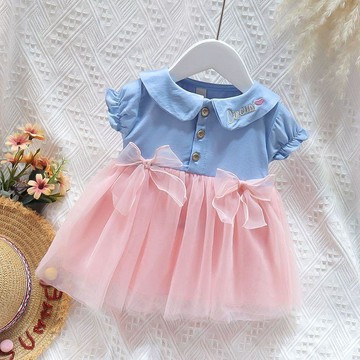 Mini baby🌷女寶寶夏季短袖連衣裙女童小寶寶兒童裝公主裙