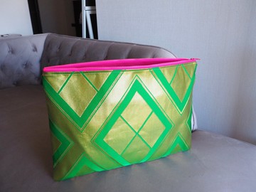 【獨一無二】和服腰帶改造 電腦保護套 手拿包 絲質腰帶×帆布 和