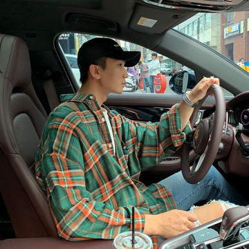 長袖襯衫 日系百搭格紋休閒 寬鬆落肩襯衫 罩衫【TJC9258】Doppler 現貨＋預購