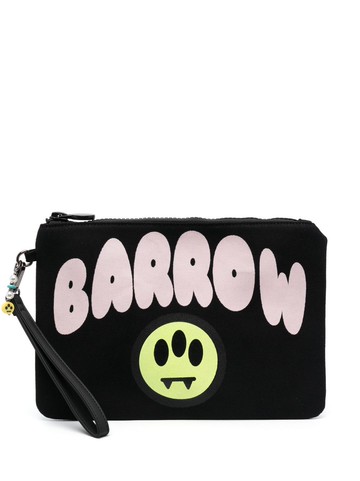 BARROW - logo-print cotton clutch bag - unisex - Cotton - One Size - Black