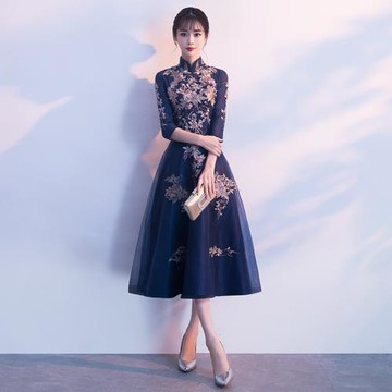 年會晚禮服女2025新款夏季宴會優雅晚宴中式連衣裙大合唱顯瘦旗袍