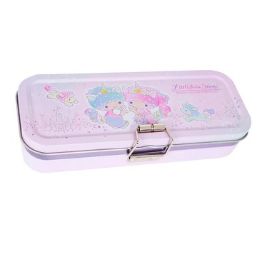 【震撼精品百貨】Little Twin Stars KiKi&LaLa_雙子星小天使~日本SANRIO三麗鷗雙子星三層鐵筆盒*24785