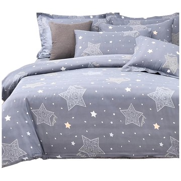 萊賽爾纖維 星星圖案 床包x1件 信封枕套x2個  加大床包 188 x 182cm 枕套75 x 47cm  璀璨  床包 + 枕套組