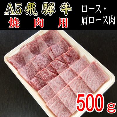 ふるさと納税 揖斐川町 「A5等級」飛騨牛焼肉用500g　ロース又は肩ロース肉