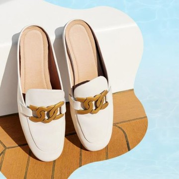 包頭半拖鞋女外穿穆勒鞋2025年新款平底一腳蹬懶人鞋百搭真皮涼拖