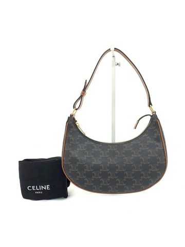 celine 棕色 Ava 老花帆布塗層腋下包 肩背包