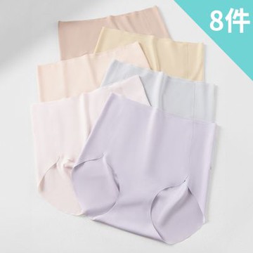 【enac 依奈川】親膚透感無痕中腰內褲/無痕內褲/女內褲(超值8件組-顏色隨機)