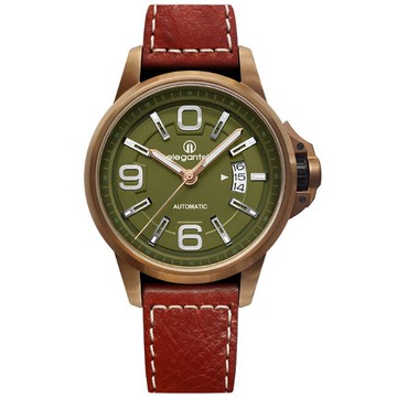 elegantsis 傑本尼氏 ELJT55A-NG01LC 低調奢華風格機械腕錶/綠面 44mm｜樂天全館特惠中★指定刷卡回饋10%