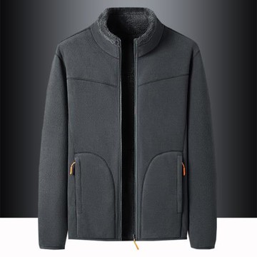 搖粒絨外套男加絨加厚外套夾克立領衛衣開衫大碼保暖戶外抓絨衣潮