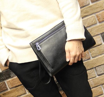 FINDSENSE Z1 韓國 時尚 潮 男 皮質 商務 荔枝紋 休閒 手拿包 皮夾包 公事包