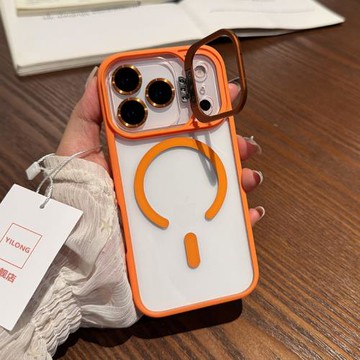 適用iphone17promax手機殼新款蘋果16promax隱形金屬支架磁吸air鏡頭全包保護套15pm簡約14plus男女高級蕭17