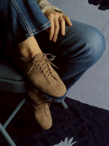 Oxford Heel_Suede Beige
