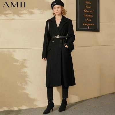 海外輸入アパレル Amii Minimalism Winter Coat Women Fashion OLstyle Solid Lapel Fema