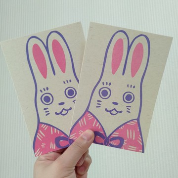 兔子明信片兩張組