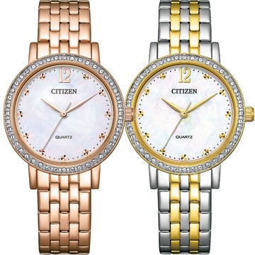CITIZEN 星辰 LADYS 璀璨水晶 時尚石英女錶 31.2MM (EL3108-53D/EL3104-54D)