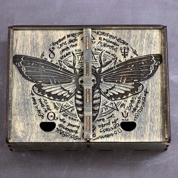 用於 2 層甲板的手工塔羅牌盒或水晶儲物盒女巫飾品盒深奧