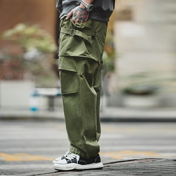 馬登工裝美式復古做舊抽繩束腳寬松休閑褲機能硬漢特戰炮彈褲子男