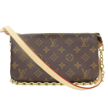 【LOUIS VUITTON LV 路易威登 棕色 原花帆布 Pochette Accessoires 肩背包 M82766 【二手名牌BRAND OFF】