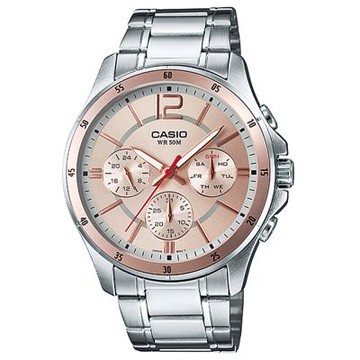 CASIO 卡西歐 時尚三眼爵士石英腕錶 MTP-1374D-9A