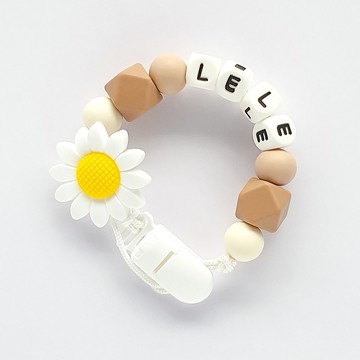 LELE 白黑 向日葵 客製化奶嘴鏈