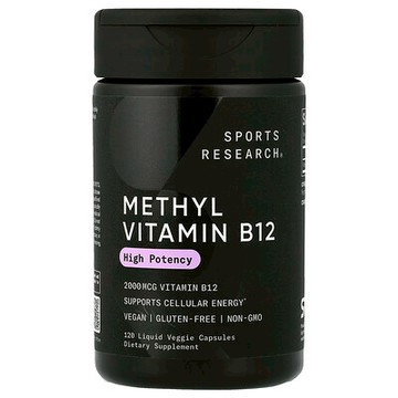Sports Research, Methyl Vitamin B12, 2,000 mcg, 120 Liquid Veggie Capsules