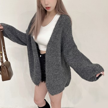 韓系質感毛罩衫-深灰【KT281055】