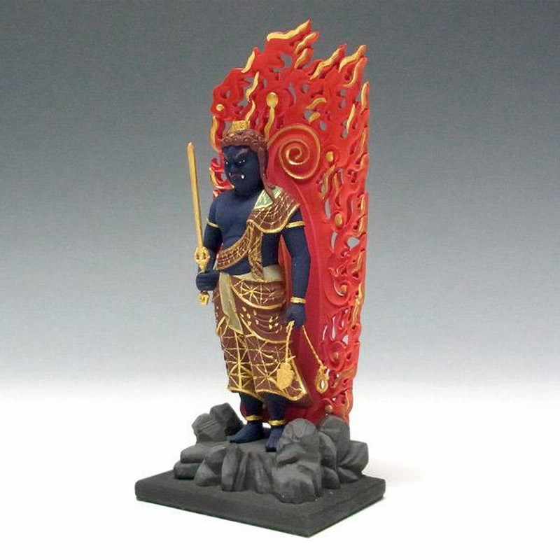 Amazon.co.jp: 極小仏 不動明王 11.5cm（木製：ツゲ 金泥仕上