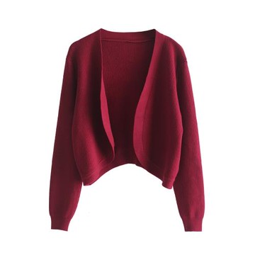 配裙子外搭罩衫針織開衫女短款小披肩外搭25早春新款紅色毛衣坎肩