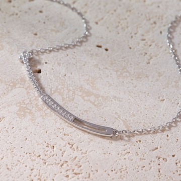 [925純銀]MARIGOLD華麗敞開微笑鏤空項鍊【KMD382】-玫瑰金/銀