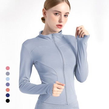 女式瑜伽運動立領上衣 Gym 速乾彈力修身慢跑休閒服 現貨