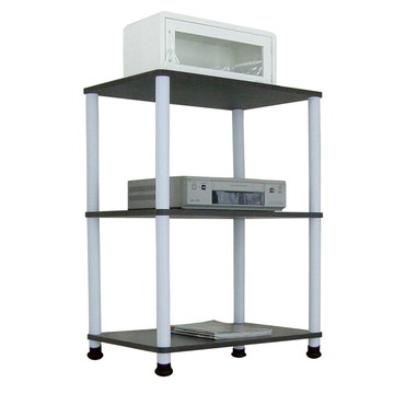 【頂堅】三層長管-置物架/電器架/收納架-寬60x深40公分-三色可選深胡桃木色