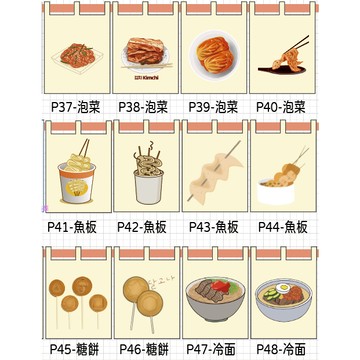 🎏【公版-韓國美食2區】🎏《日式短簾》市集 文青布條 擺攤 餐車 泡菜、魚板、糖餅、冷麵  DTF_柯式燙印
