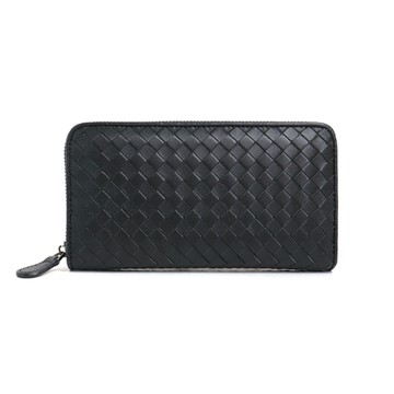 Millard 時尚典雅羊皮編織紋拉鍊長夾