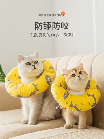 貓咪項圈 伊麗莎白圈 寵物脖圈 伊麗莎白圈貓項圈絕育軟圈術后用藥防舔防咬頭套伊利沙白圈恥辱圈【MJ22452】