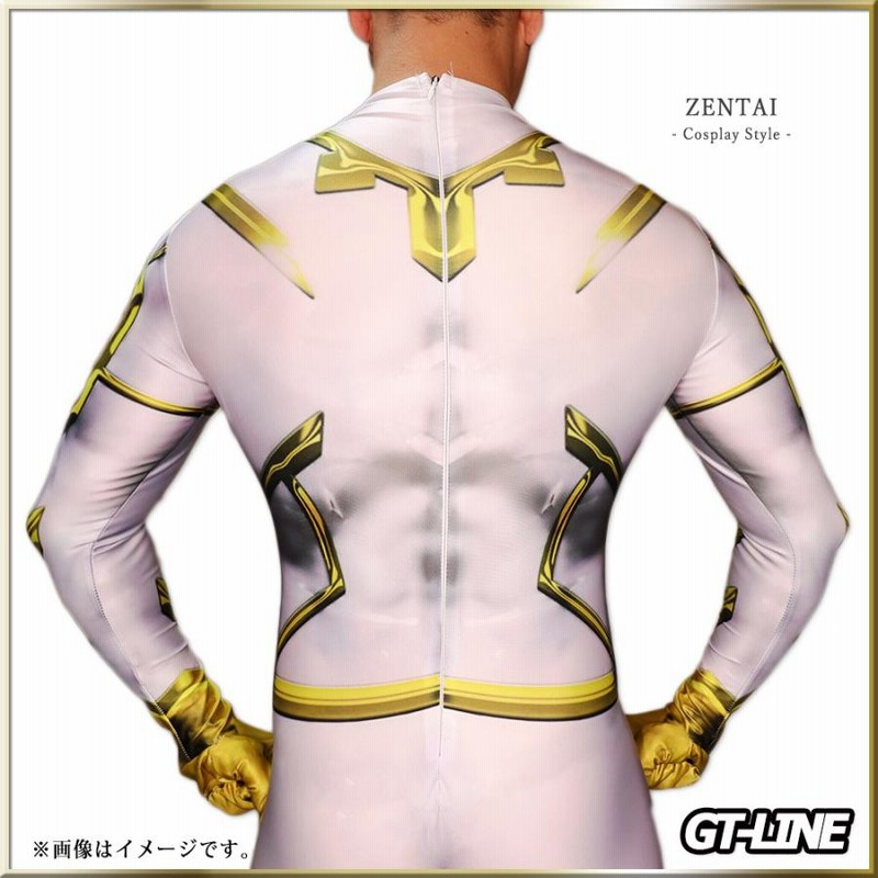 Zentai ホワイト ファスナー付き 全身タイツ ボディースーツ Zentai ホワイト ファスナー付き 全身タイツ ボディースーツ