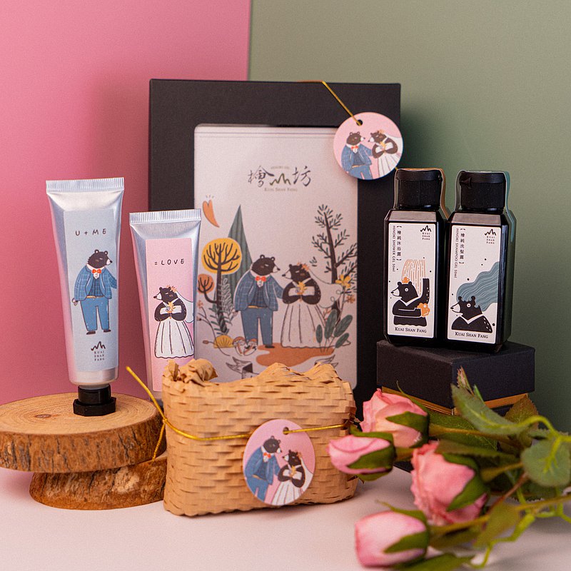 情人節禮盒【1314 永浴愛河】沐浴香氛禮盒-護手霜&皂&沐浴洗髮