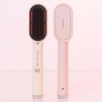 Roommi Glossy 電熱直髮梳 - 蜜桃粉