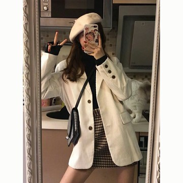 2020年新款早秋裝小個子套裝洋氣顯高西裝韓版學院風搭配兩件套女